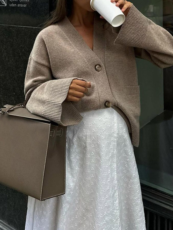 Damen Strickjacke mit eleganter Schnittführung und oversized Ärmeln Drune