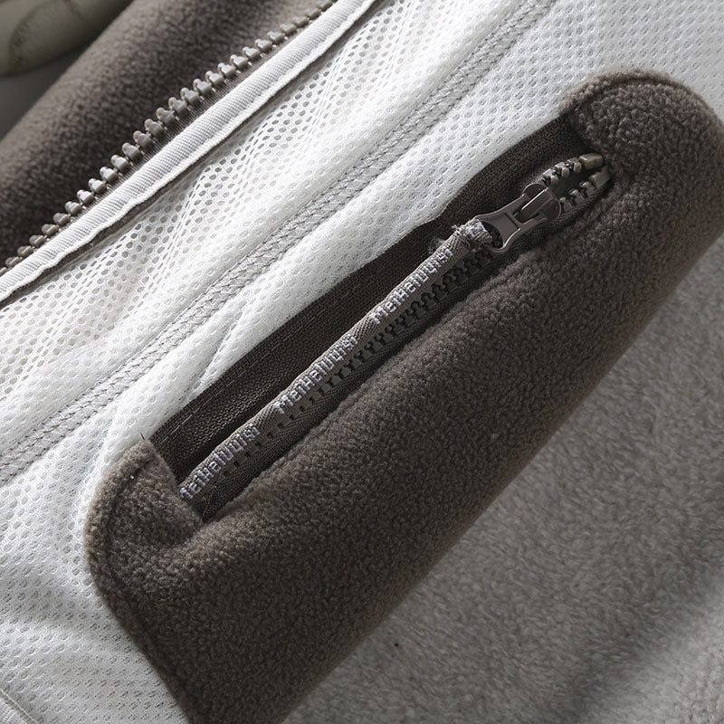 Herren Fleecejacke mit Stehkragen, durchgehendem Reißverschluss und Teddy-Innenfutter Drune