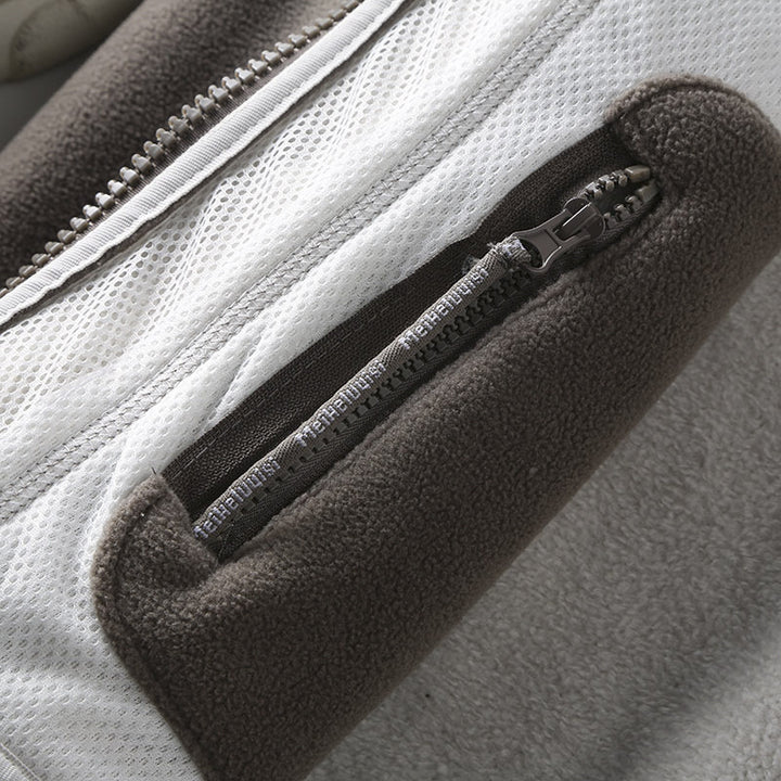 Herren Fleecejacke mit Stehkragen, durchgehendem Reißverschluss und Teddy-Innenfutter Drune