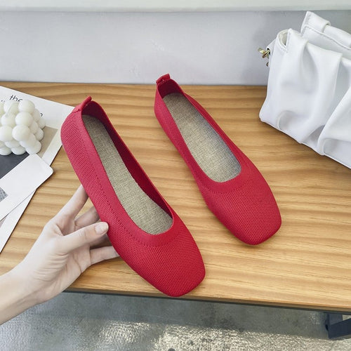 Damen atmungsaktive Ballerinas aus flexiblem Stoff Drune