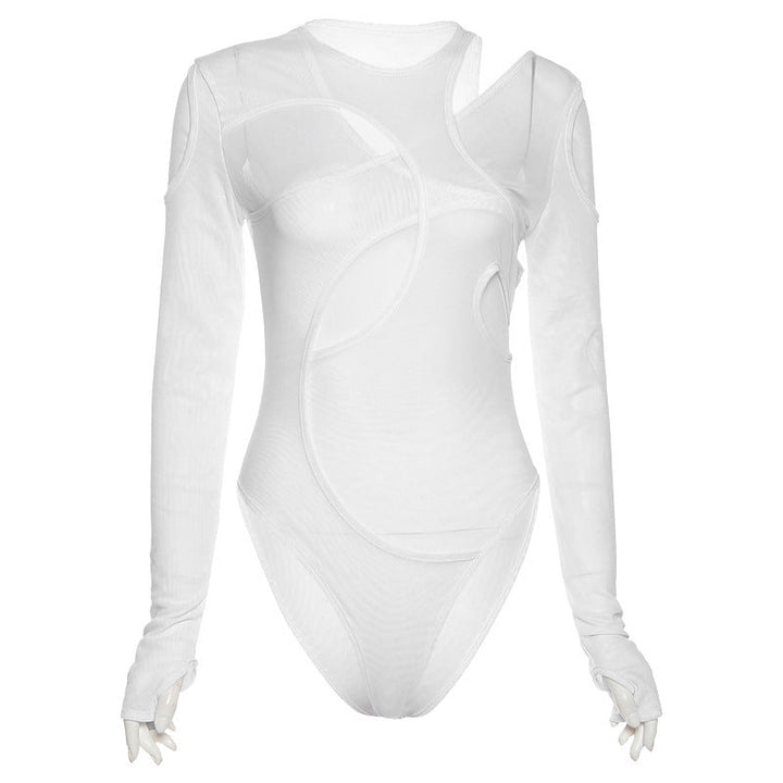 Damen Body mit asymmetrischem Schnitt und langem Arm Drune