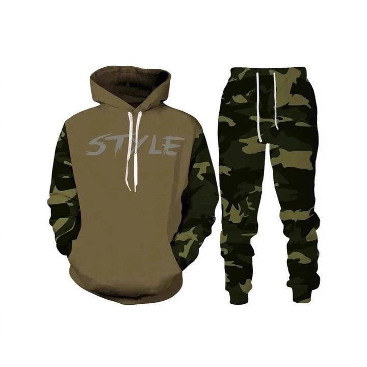 Herren Stylisches Kapuzensweatshirt und Jogginghose Set Drune