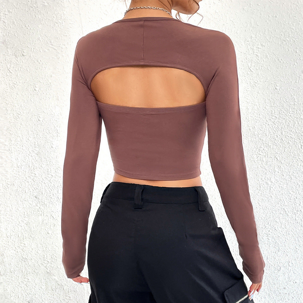 Damen Top mit asymmetrischem Ausschnitt und langen Ärmeln Drune