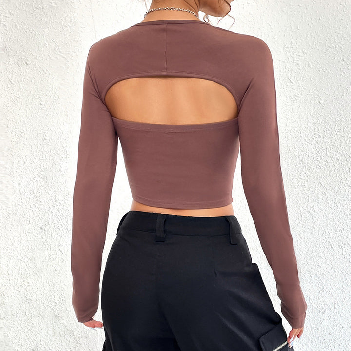 Damen Top mit asymmetrischem Ausschnitt und langen Ärmeln Drune