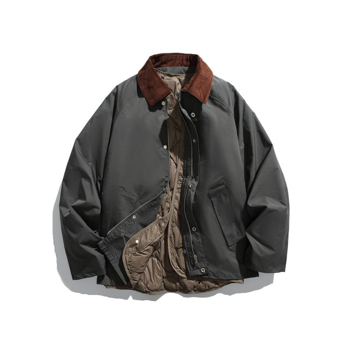 Herren Boxy‑Fieldjacke mit abnehmbarer wattierter Innenweste und Cordkragen Drune