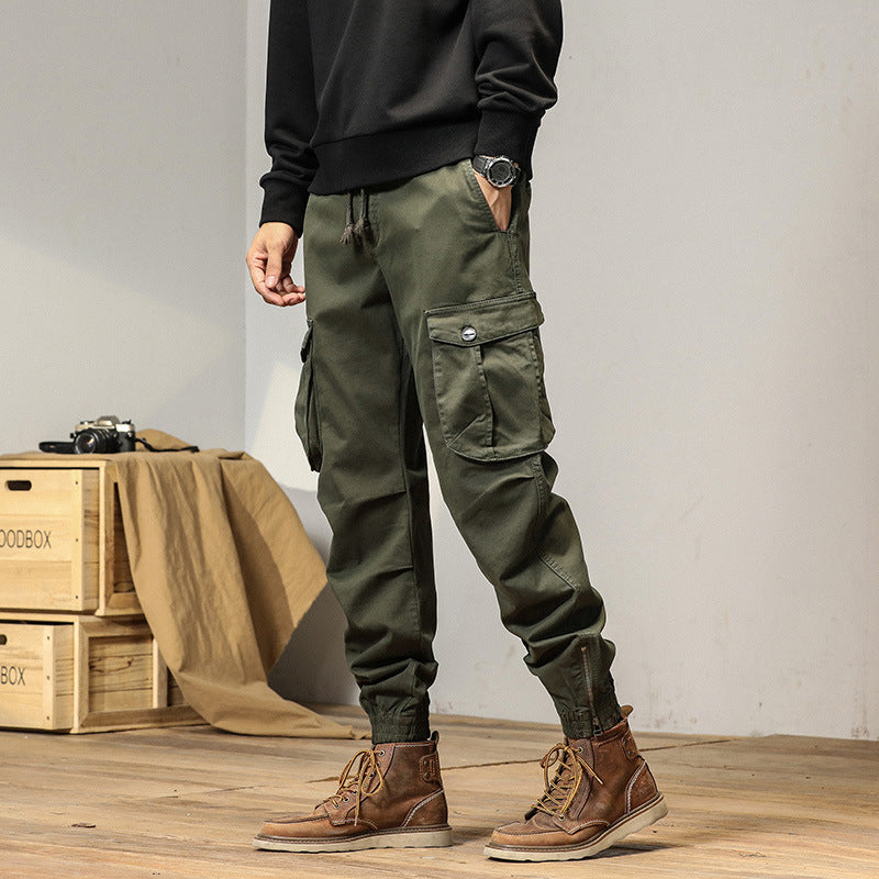 Herren Cargo-Jogginghose im Utility‑Stil mit Tunnelzug, großen Klappentaschen und elastischen Bündchen Drune