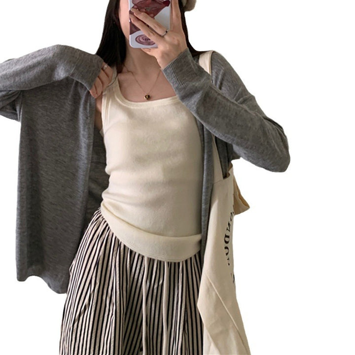 Damen lässiger Strickcardigan mit weitem Schnitt und feinen Details Drune