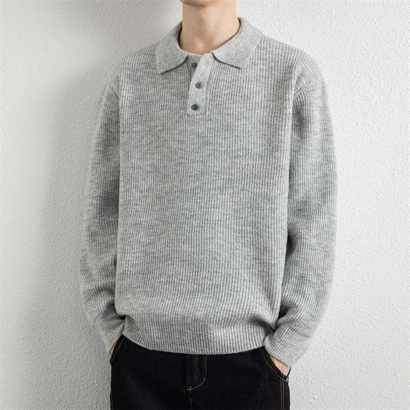 Herren Strickpullover mit Knopfleiste Drune
