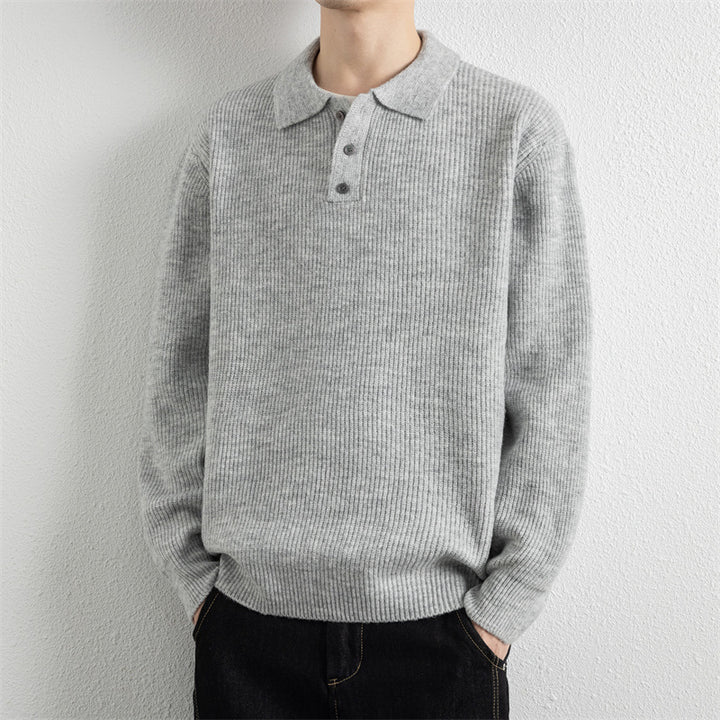 Herren Strickpullover mit Knopfleiste Drune