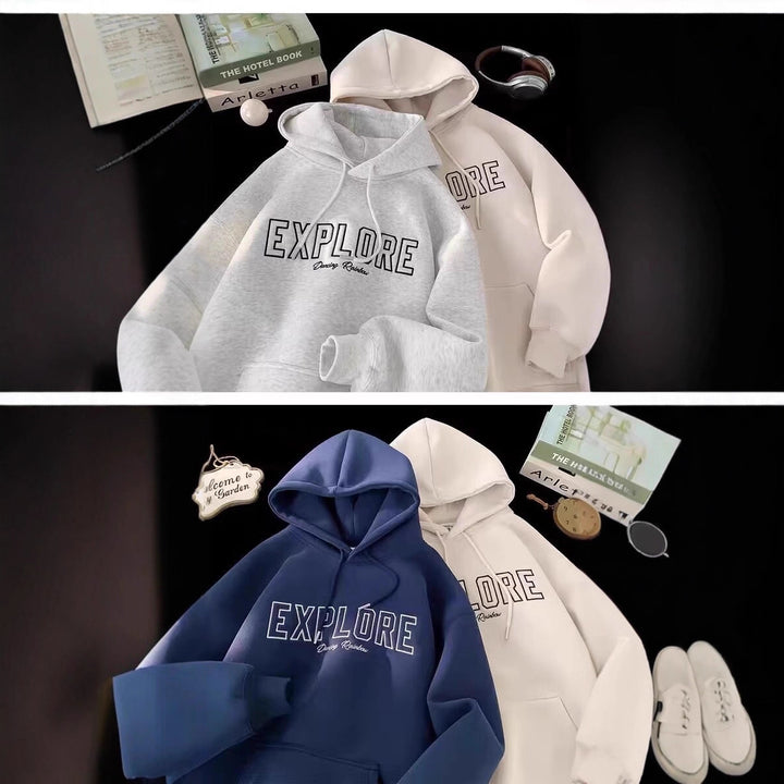 Unisex Oversized Kapuzenpullover mit Schriftzug Drune