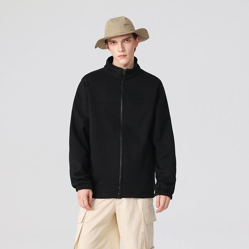Herren Technische Fleecejacke mit hohem Stehkragen, durchgehendem Reißverschluss und elastischen Bündchen Drune