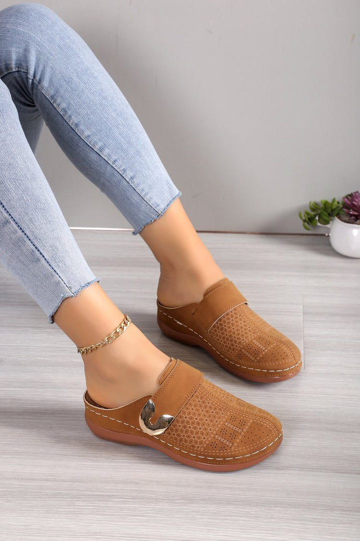 Damen Perforierte Komfort-Clogs mit Orthopädischer Einlegesohle Drune