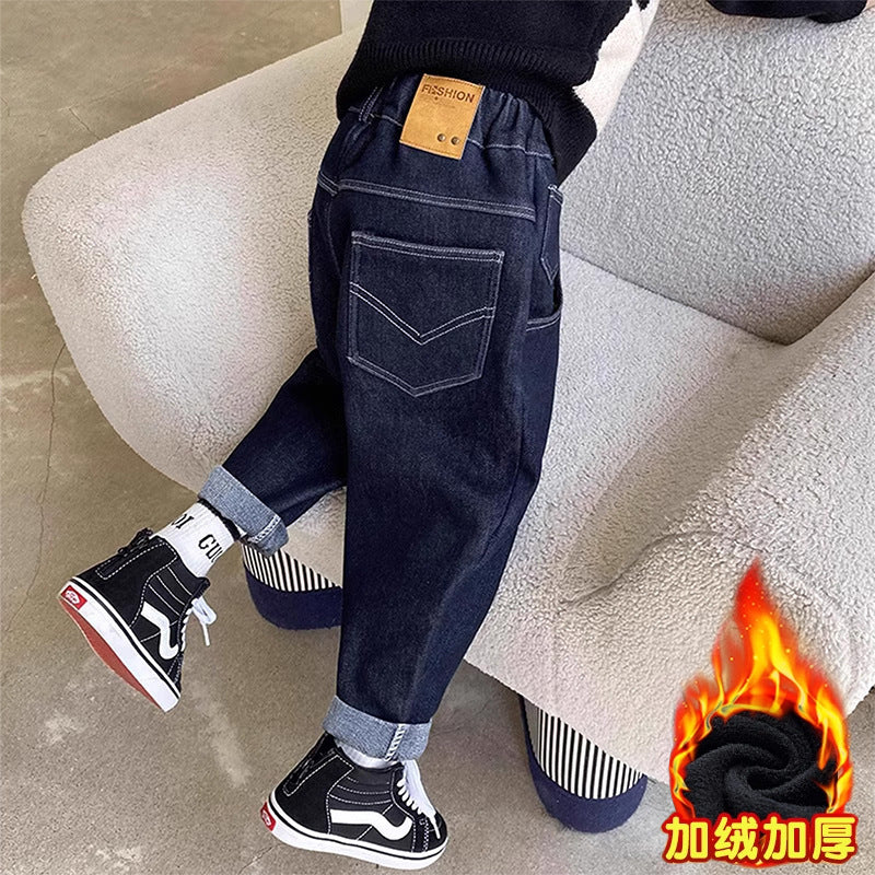 Unisex Bequeme Denim-Hose mit elastischem Bund Drune