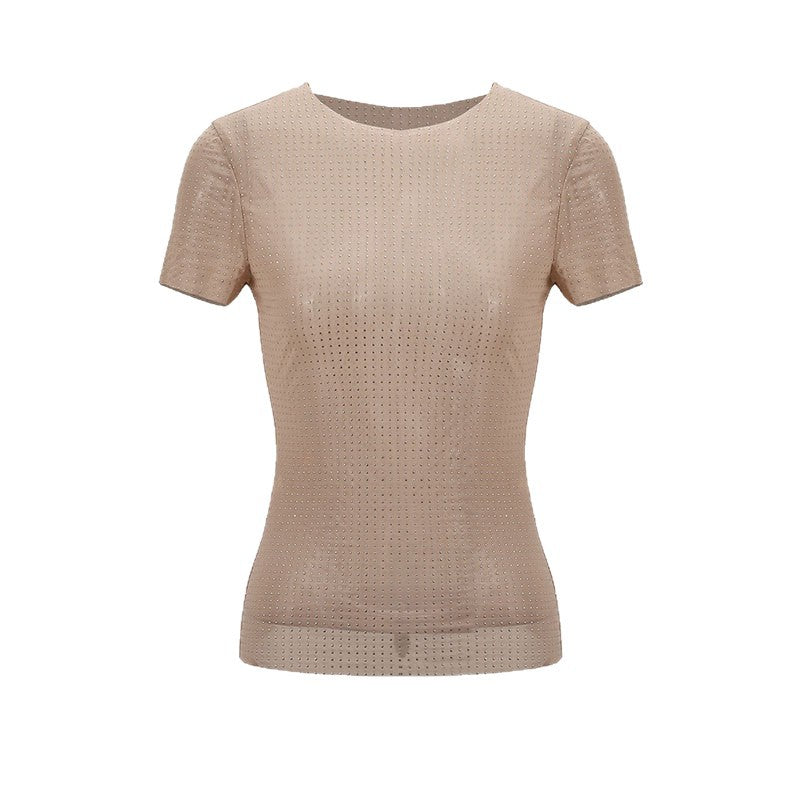 Damen Figurbetontes T-Shirt mit strukturiertem Design Drune