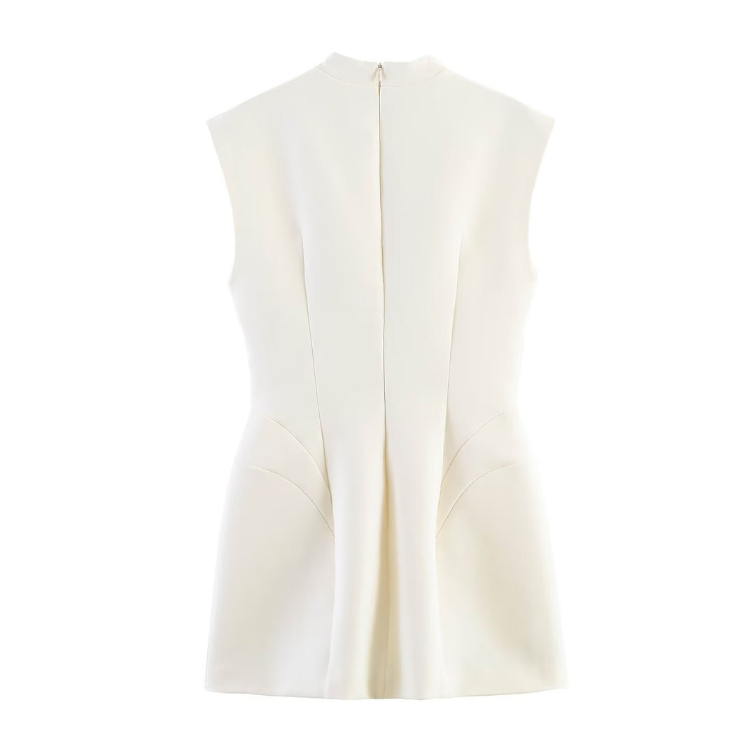 Damen figurbetontes Sommerkleid mit V-Ausschnitt und Rückenschlitz Drune