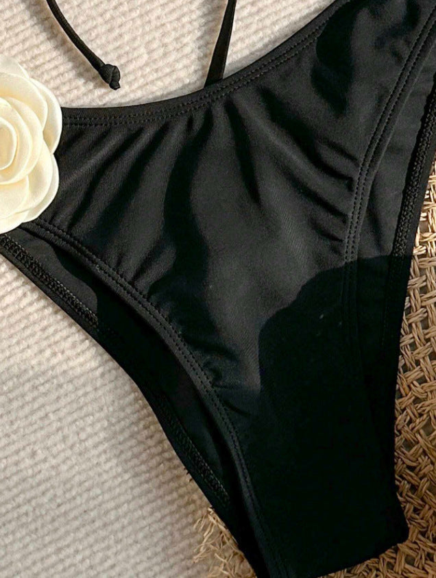 Damen Blumenakzent Zweiteiliger Bikini Set Drune