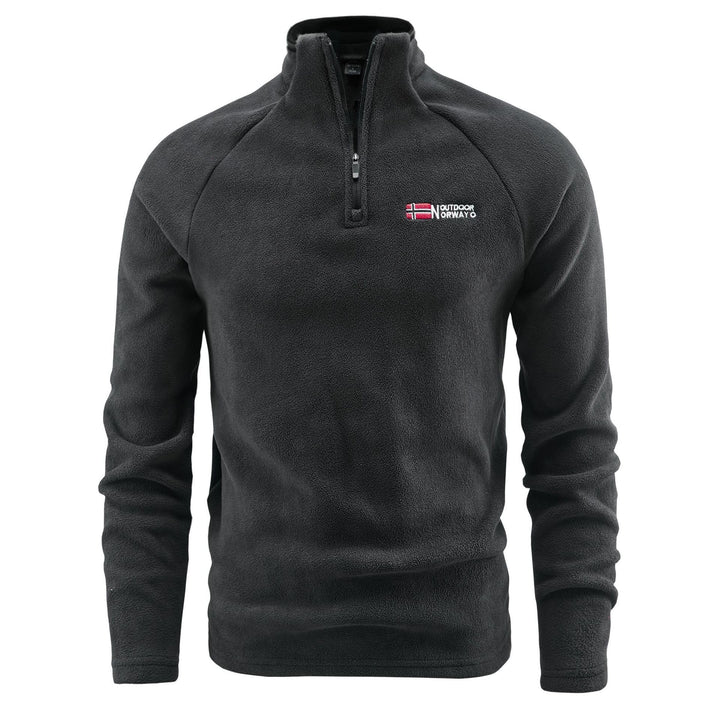 Herren Fleece-Pullover mit halbem Reißverschluss und hohem Stehkragen Drune