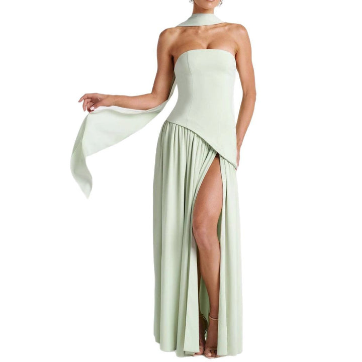 Damen Abendkleid mit asymmetrischem Schnitt Drune