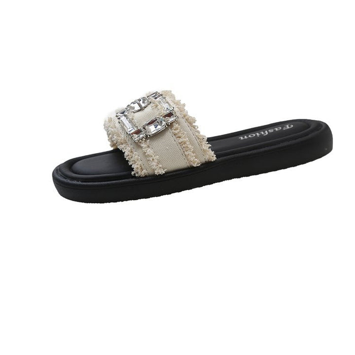 Damen elegante Mules mit glamourösem Strassakzent Drune
