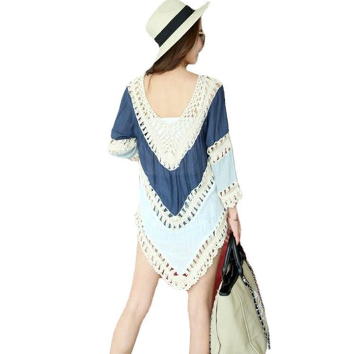 Damen Strandtunika mit elegantem Häkelbesatz und offenem Rückenausschnitt Drune