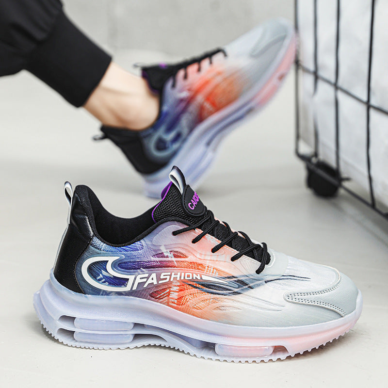 Herren sportlicher Luftkammersneaker mit transparentem TPU-Obermaterial, sichtbarer Luftkapsel und stoßdämpfender Plateausohle Drune