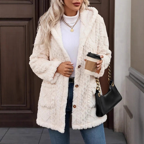 Damen Flauschige Kuscheljacke Drune