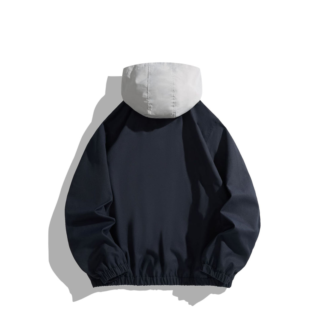 Unisex Leichter Anorak mit Kontrastkapuze und halbem Reißverschluss Drune