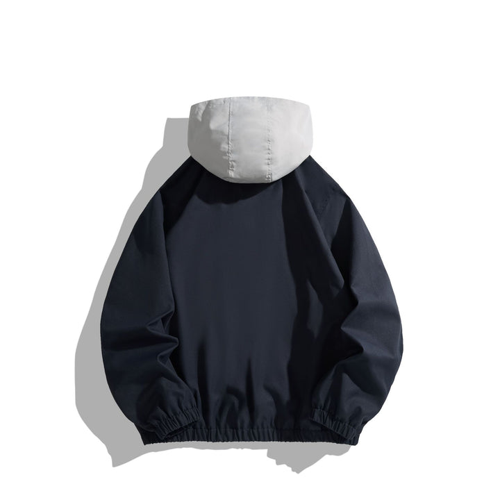 Unisex Leichter Anorak mit Kontrastkapuze und halbem Reißverschluss Drune