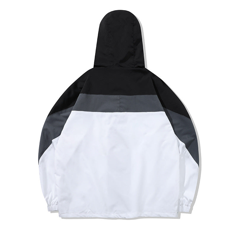 Herren Sportliche Übergangsjacke mit hohen Kragen und Farbblockdesign Drune