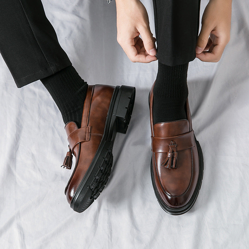 Damen elegante Loafers mit Quasten und hochwertigem Leder Drune
