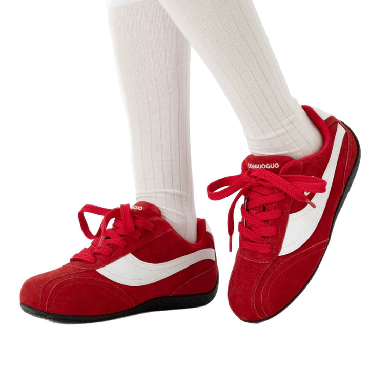 Damen Komfortable Sneakers mit atmungsaktiver Wildleder-Oberfläche und rutschfester Sohle Drune