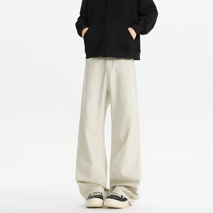 Herren weite, hochtaillierte Baumwollhose mit relaxed Fit Drune