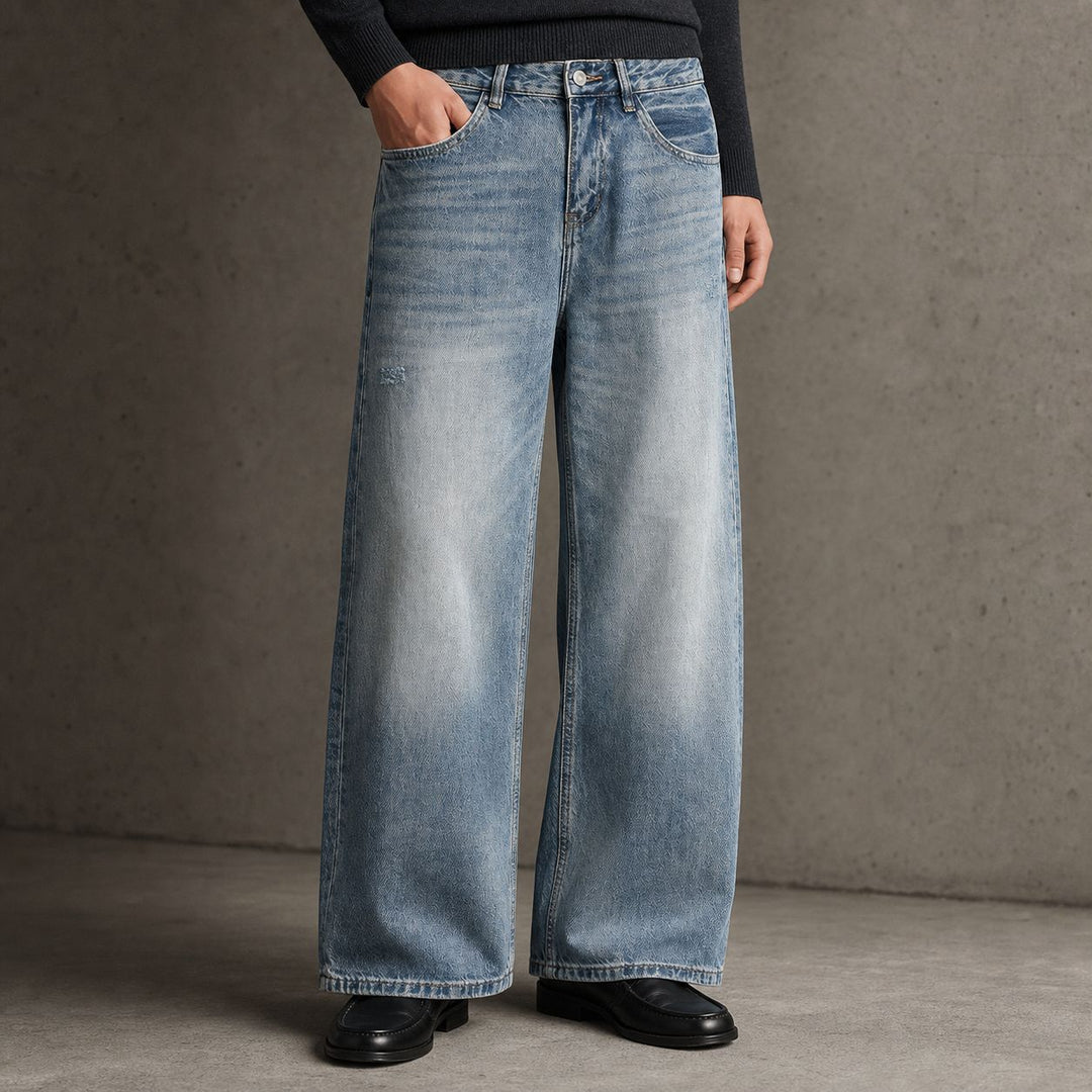 Damen Weite High‑Waist Jeans aus Vintage‑Denim Drune