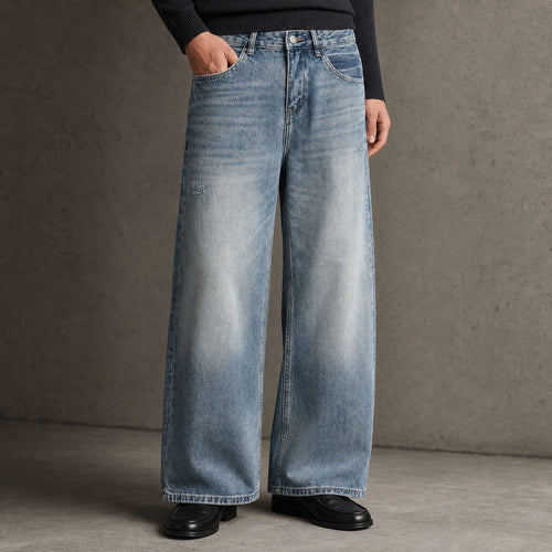 Damen Weite High‑Waist Jeans aus Vintage‑Denim Drune