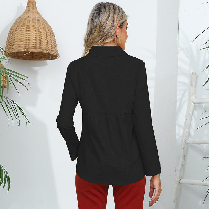 Damen Elegantes und lässiges Blusenoberteil mit kurzen Ärmeln Drune