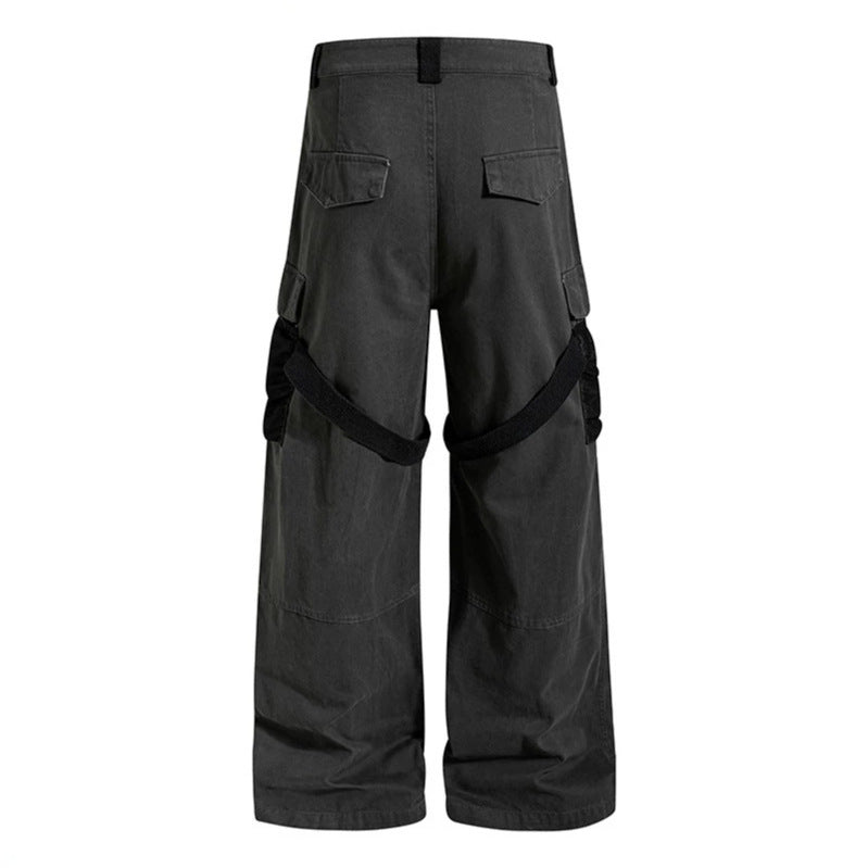 Damen Weite Cargo‑Palazzo‑Hose mit Utility‑Taschen und Mesh‑Einsätzen Drune