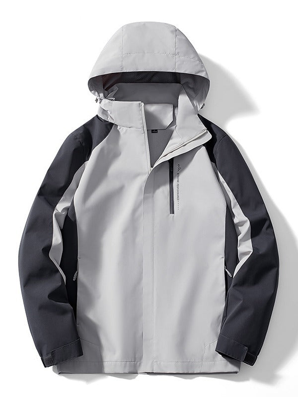 Damen Leichte zweifarbige Softshelljacke mit Kapuze, atmungsaktivem Meshfutter und Brustreißverschluss Drune