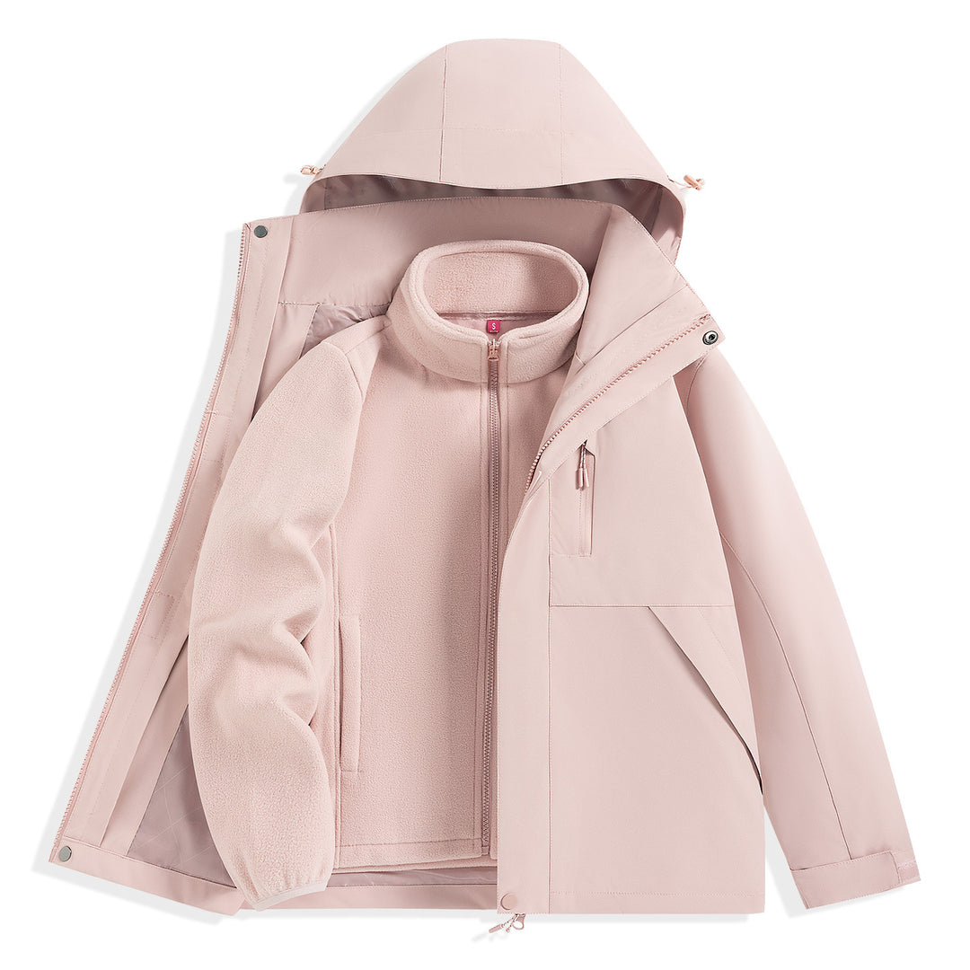 Herren zweilagiger Outdoorparka mit herausnehmbarer Fleece-Innenjacke und Kapuze Drune