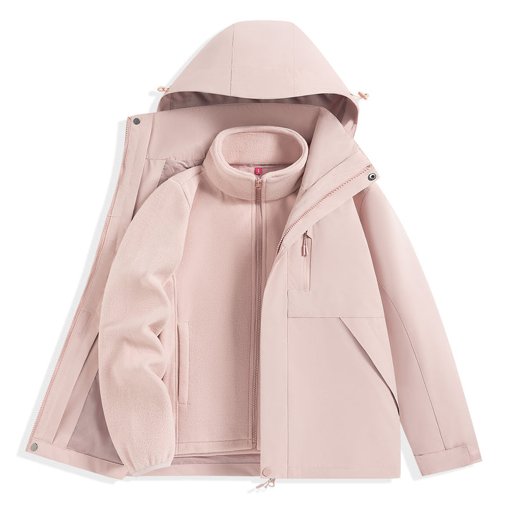 Herren zweilagiger Outdoorparka mit herausnehmbarer Fleece-Innenjacke und Kapuze Drune