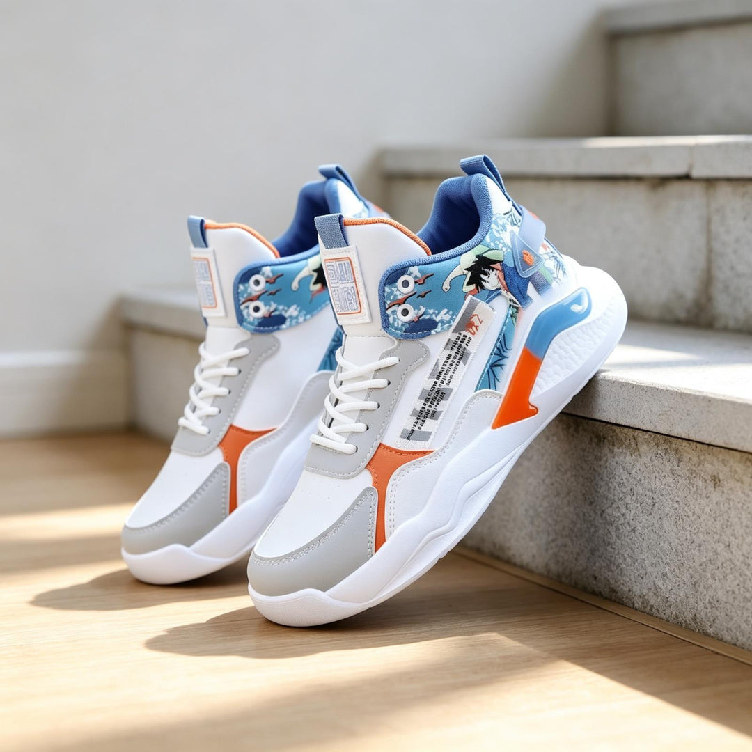 Herren Sportliche High-Top Sneakers mit detailliertem Grafikdesign Drune