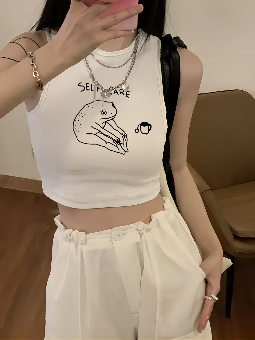 Damen Crop-Top mit kreativem Spruch und lässigem Schnitt Drune