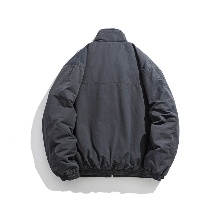Herren Boxy Utility-Bomberjacke mit Stehkragen und aufgesetzten Klappentaschen Drune