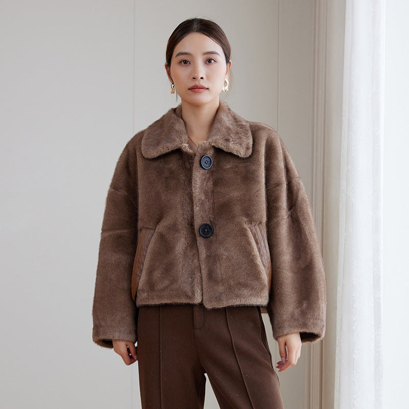 Damen Fleecejacke mit Kragen Drune