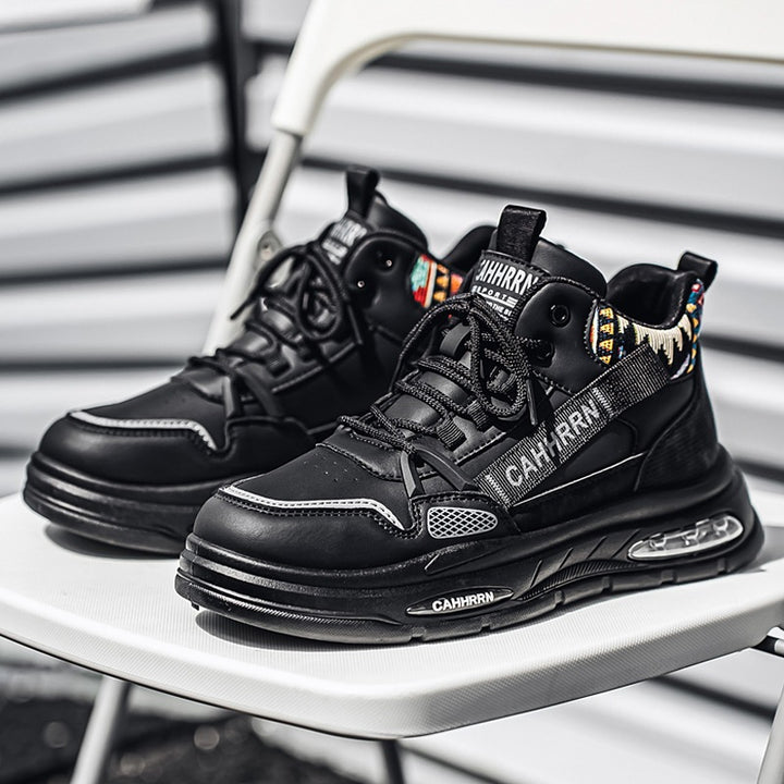Herren hochgeschnittene Streetstyle-Sneaker mit Luftkapsel-Zwischensohle und tribal-gepolsterter Knöchelmanschette Drune