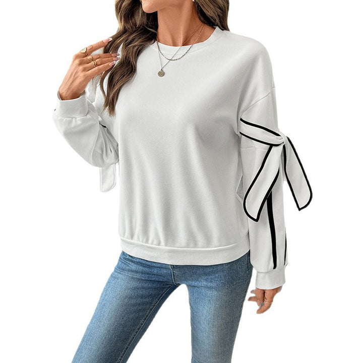 Damen Modischer Sweatshirt mit Schleifendetails Drune