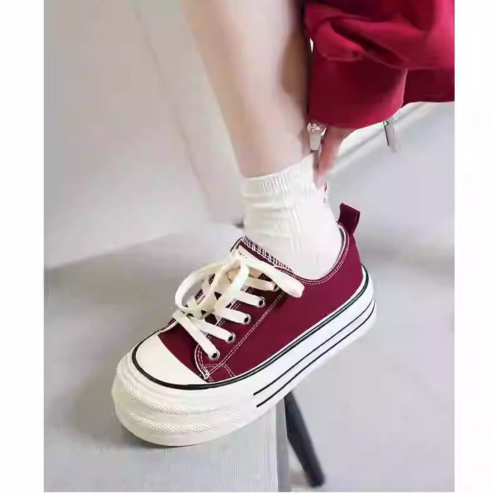 Damen Plateau Sneakers mit modischem Design und strapazierfähigem Obermaterial Drune