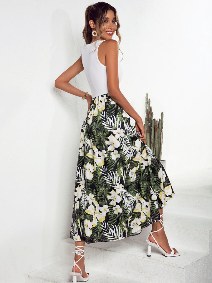 Damen Maxirock mit floralem Muster und schwingendem Saum Drune