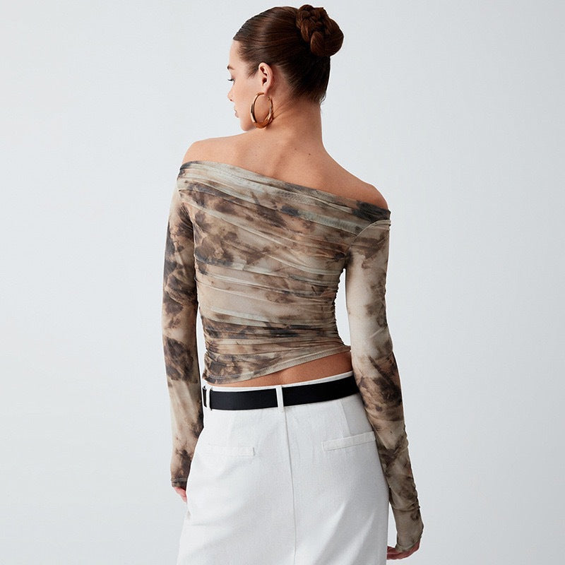 Damen Elegantes Oberteil mit Offshoulder-Passform und drapiertem Design Drune