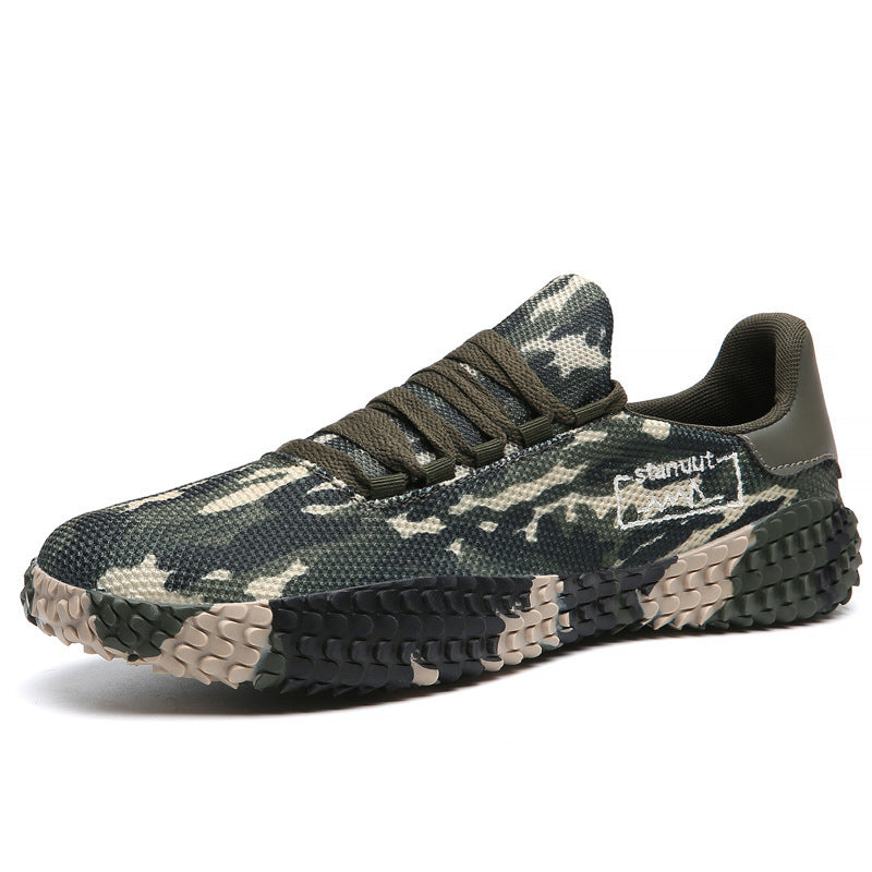 Herren Camouflage Strick-Sneaker mit griffiger Wabenprofilsohle und gepolstertem Knöchelkragen Drune