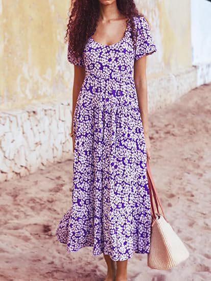 Damen Maxikleid mit Rüschendesign und floralem Muster Drune